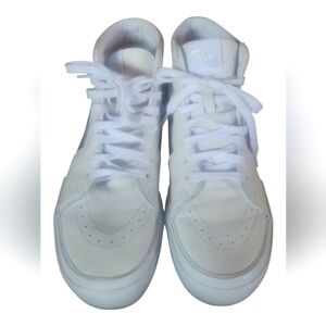 Vans SK8- Unisex Hi Tapered Leather True White Sneakers US Men 6.5 US Women 8.0